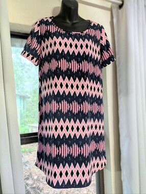 Myan Dress EUC. Blue, Pink, White And Black. Lined. Size M